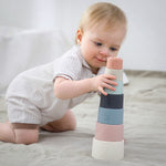 Moonkie Stacking Cups Toy, Fun Educational Baby Toys Silicone Soft Teething Toy, Age 6+ Months, 7 Piece Set