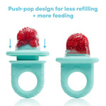 Frida Baby Push Pop Feeder, Baby Fruit Feeder to Safely Introduce New Foods, Valentines Day Gifts for Kids, Fresh + Frozen Food Silicone Feeder for Babies, BPA Free, Dishwasher Safe | 3 Count, Teal