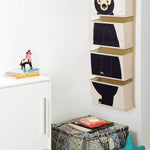 3 Sprouts Over The Door Baby Organizer - Essential Newborn Nursery Storage, Toy Organizer for Room and Closet - Bedroom Storage - Hooks Included, Bear