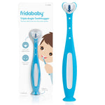 Frida Baby Triple-Angle Toothhugger Training Toddler Toothbrush, Easter Basket Stuffer for Kids, Toddler Toothbrush 2+, Soft Bristles, Suction Cups, Three Sided, Cleans All Sides at Once, Blue