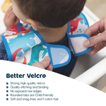 Tiny Twinkle Mess Proof Baby Bib - Waterproof Baby Apron - Machine Washable - PVC, BPA, & Phthalate Free - Great Travel Bib for Baby Eating - Baby Food Bibs (Brown Checkers, Large 2-4 Years)