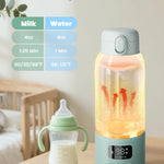 Portable Bottle Warmer Extended Battery Life - Dual Heating Modes for Breast Milk & Water, 17 Ounces, Fast Heating, Ideal for Travel, Outdoor, Baby Shower, Green