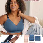 Momcozy Nursing Bras for Breastfeeding, 3.0 Jelly Strip Lift Support Maternity Bra, Seamless Soft Wirefree Pregnancy Bra Nordic Blue