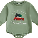 MERSARIPHY Baby Christmas Clothes Baby Boy Girl Sweatshirt Romper Santa Baby Romper Tops Fall Winter Outfits