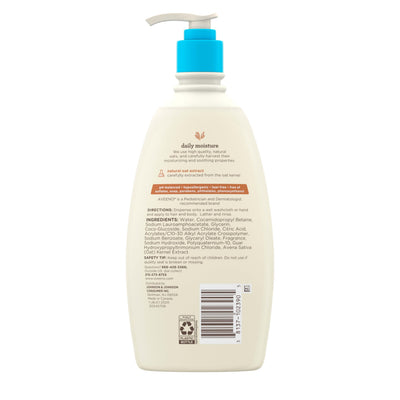 Aveeno Baby Daily Moisture Gentle Body Wash & Shampoo with Oat Extract, 2-in-1 Baby Bath Wash & Hair Shampoo, Tear- & Paraben-Free for Hair & Sensitive Skin, Lightly Scented, 18 fl. oz