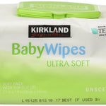 Kirkland Signature BabyWipes packaging on a white background