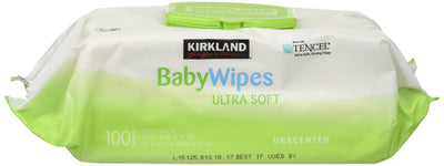 Kirkland Signature BabyWipes packaging on a white background
