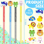 Etmact 50 Pack Cartoon Animal Pencil With Erasers Toppers,Number 2 Fun Pencils For Kids,Bulk Party Favor Supplies for Classroom Novelty Design Birthday Gift (Multicolor)