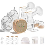 NCVI Electric Wearable Breast Pump 2-in-1, Micro-Vibration Comfort with Hospital-Grade Suction, 4400mAh Rechargeable, Fully Customizable & Efficient Portable Breastfeeding Pump for Home, Work or Go