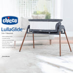 Chicco LullaGlide 3-in-1 Stationary, Gliding, and Portable Baby Bassinet, Waterproof Mattress and Fitted Sheet, Travel Bassinet for Baby Includes Carry Bag, Luna/Grey