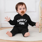 PUHHAPIEY Toddler Baby Boy Clothes Fall Winter Outfits Embroidery Daddy's Mini Hoodie Sweatshirt & Joggers Pant Set (Black, 12-18 Months)