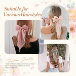 6 PCS Hair Bows for Women, Big Bow Hair Clips for Girls Thick Thin Hair, Silky Satin Hair Bow Clips Oversized, Large Cute Aesthetic Hair Accessories Gifts Holiday