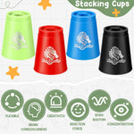 Libima 96 Pcs Sports Stacking Cups Set, Classic Stacking Games Speed Training Game for Boy Girl Teenager Adult Family Party Challenge Competition Travel Gift(Blue, Green, Black, Red)