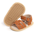 SOFMUO Baby Girls Boys Sandals Premium Soft Anti-Slip Rubber Sole Infant Summer Outdoor Shoes Toddler First Walkers (B/Brown,12-18 Months)