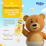 RICITOS DE ORO Honey and Argan Baby Body Lotion That Helps Smooth Baby Skin -Hypoallergenic with Honey Bee Extract Delicious Scent, 2-Pack of 12.8 FL Oz Each, 2 Bottles.