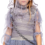 Spooktacular Creations Halloween Haunting Beauty Ghost Girl Costume, Scary Ghost Dress Midnight Costume for Halloween Dress Up Party-XL(12-14yr)