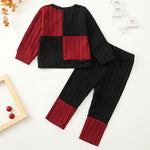 Kids Toddler Girl Clothes 18 24 Months Girl Clothing Long Sleeve T-Shirt Soft Top Pants Sweatsuit Toddler Outfit Fall Winter Clothes Black Red