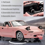 Mzexoma Miata MX5 Toy Car 1/32 Diecast Model Cars, Car Toys for Kids Age 4-7 Miata Gift for Boys Girls,Pull Back rc Sports car with Lighting & Sound (Pink)