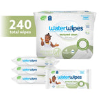 WaterWipes Plastic-Free Textured Clean, Toddler & Baby Wipes, 99.9% Water Based Wipes, Unscented & Hypoallergenic for Sensitive Skin, 60 Count (Pack of 4), Packaging May Vary