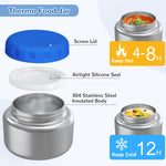 Aimsnk Bento Lunch Box for Kids with 12oz Soup Thermo,4 Compartments Lunch Box Containers Kids, Includes Foldable Spoon &Sauce Jar, BPA Free&Leak proof,Insulated Food Jar for Travel,School,Picnic