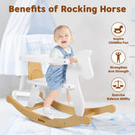 Belleur Rocking Horse for Kids 1-3 Years Old, Wooden Rocking Toy for Toddlers with Removable Fence for Indoor & Outdoor Activities, Baby Horse Riding Toy for Birthday & Visit Gifts