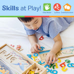 Melissa & Doug See & Spell Wooden Educational Toy with 8 Double-Sided Spelling Boards and 64 Letters Preschool Learning Activities, See & Spell Learning Toys for Kids Ages 4+