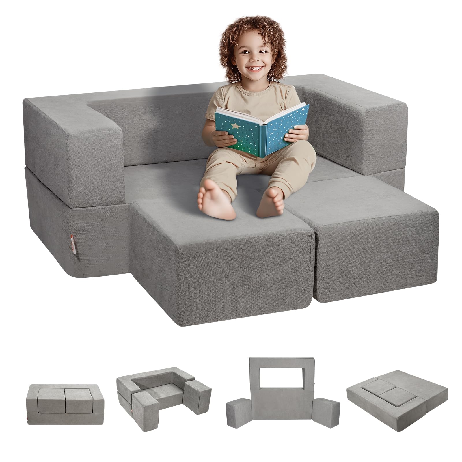 VEVOR Modular Kids Play Couch, Toddler Sofa Bed, - VEVOR - Baby and