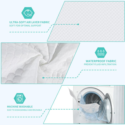 SJEUQOP Pack and Play Mattress 38"x26"x1.5", Waterproof Pack n Play Mattresses High Density Foam Crib Mattress with Breathable Soft Removable Washable Cover for Baby Toddler