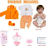Aori Lifelike Reborn Baby Dolls - 22 Inch Realistic Baby Girl - Soft Weighted Body Doll with Fox Outfit Newborn Baby Doll for Girls 3+, Collectors, Role Play | Real Life Baby Doll Gift Set