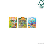 Melissa & Doug Puffy Sticker Activity Books Set of 3 – Safari, Dinosaur & Ocean, with 118 Reusable Puffy Stickers and Fold-Out Scenes, Mess Free Play Set & Travel Toys for Kids Ages 4+ - FSC Certified