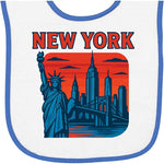 inktastic New York City Skyline with Statue Of Liberty and Baby Terry Cloth Bib