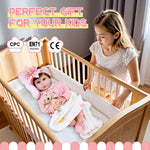Aori Realistic Reborn Baby Dolls - 22 Inch Lifelike Baby Girl with Feeding Bottle & Pacifier, Weighted Cloth Body for True-to-Life Feel, Gift for Kids Ages 3+