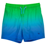RUGGEDBUTTS Boys UPF50+ Stretch Swim Trunks - Neon Ocean Ombre, 3-6m