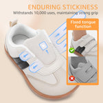 STQ KIDS Toddler Wide Toe Box Shoes:Boys Barefoot Shoe Kids Walking Shoes Boy Sneakers Non-Slip Zero Drop Toddler First Walking Shoe Comfortable Beigewhite Infant 4