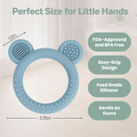 Eascrozn Baby Teething Toys Set of 3, Teethers for Babies 3-6 6-12 Months, BPA Free Soft and Textured Bear Teething Rings Silicone Teething Relief Soothing Sore Gums Baby Chew Toys