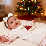 My First Christmas Baby Girl Outfit Santa Long Sleeve Romper Jumpsuit Onesie Christmas Newborn Girl Outfits Clothes
