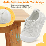 JIASUQI Infant First Walkers Shoes for Baby Sneaker Barefoot Shoes for Toddler Boys Girls White 12-18 Months
