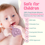 Mummentos Silicone Baby Teething Toys, Soft Teether Set for Sore Gums, BPA Free Chew Toys for Infants 3+ Months, Textured Teething Relief, Easy Grip Design (Pink)