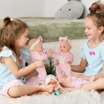 12'' Baby Doll in Gift Box - Toddler Baby Doll Set with Pacifier, Feeding Bottle, Blanket | Great Gift for 3+ Year Girls Pink