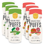 Serenity Kids 6+ Months Grain-Free Toddler & Baby Puffs - No Added Sugar - No Gluten or Rice - BPA & Allergen-Free, with Organic Cassava, Veggies & Herbs - Puffs Variety Pack - 6 Count