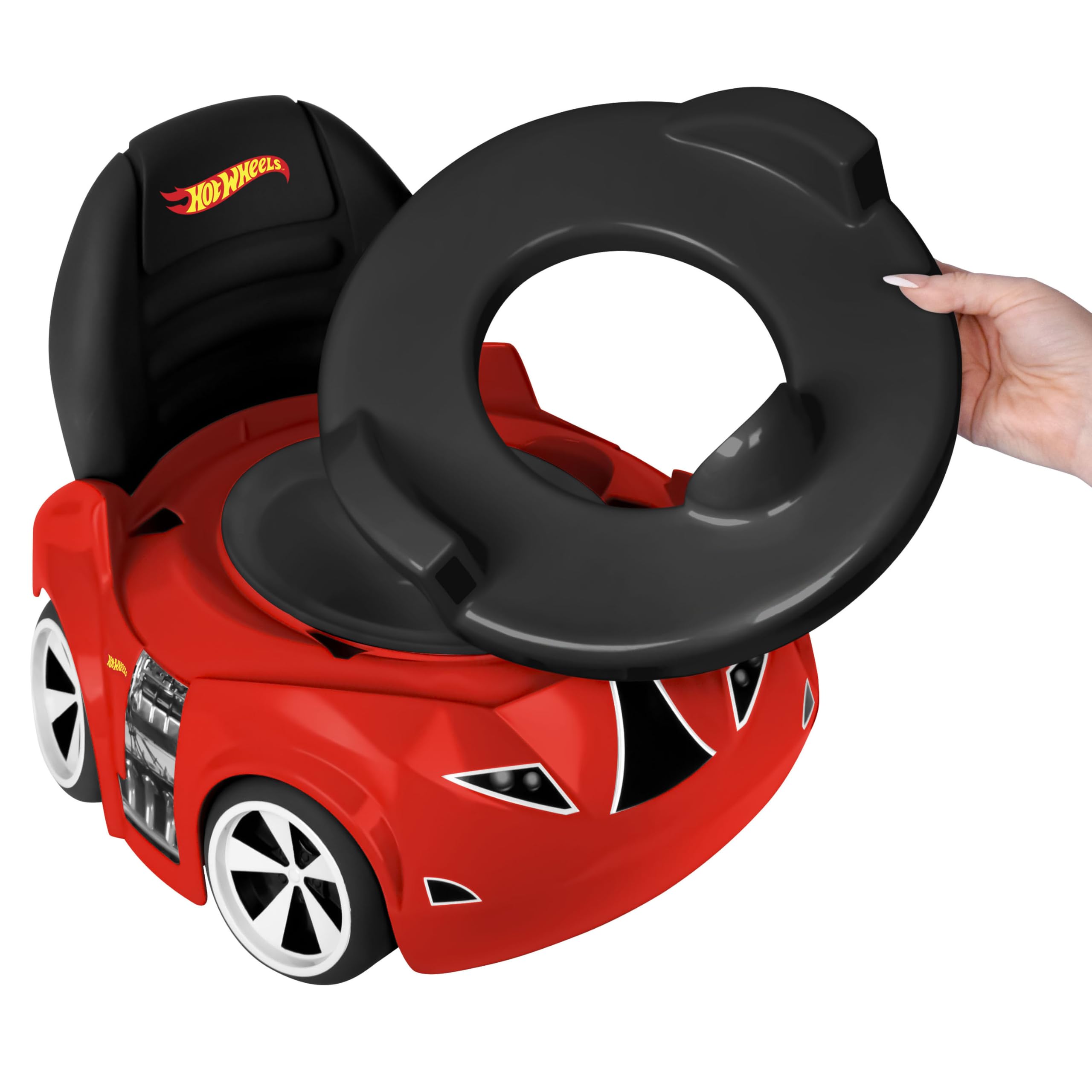 Hot Wheels™ Race Car Potty Training Toilet, Includes Detachable Toddler Toilet Seat and Kids Potty, Ages 12 Months and Up, Red