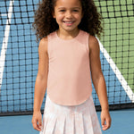 PATPAT Girls 2 Piece Tennis Skirt Set Size 6-7, Pink Tank Tops and Pink Tie Dye Pleated Skirt with Built In Shorts 2 Piece Outfits Girls Clothes Summer Outfits Athletic Sets Activewear