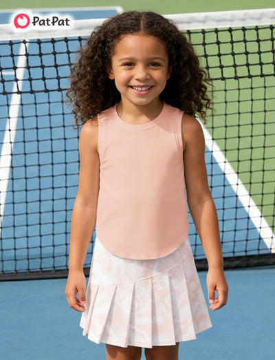 PATPAT Girls 2 Piece Tennis Skirt Set Size 6-7, Pink Tank Tops and Pink Tie Dye Pleated Skirt with Built In Shorts 2 Piece Outfits Girls Clothes Summer Outfits Athletic Sets Activewear