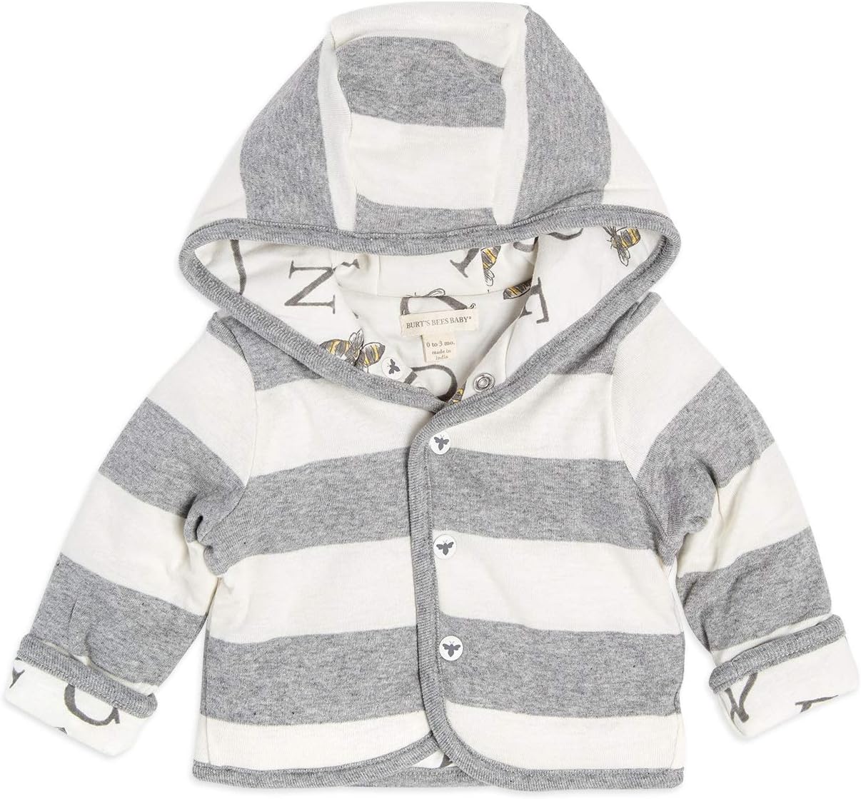 Burt's Bees Baby unisex-baby Sweatshirts, Lightweight Zip-up Jackets Hooded Coats, Organic Cotton