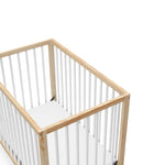 Graco Teddi 4-in-1 Convertible Mini Crib with Bonus Water-Resistant Mattress – GREENGUARD Gold Certified, 2.75-Inch Mattress Included, Small Spaces Crib, Easy 30-Minute Assembly (Natural and White)