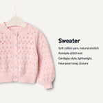Amazon Essentials Baby Girls' Lightweight Cotton Cardigan Sweater, Light Pink, 24 Months