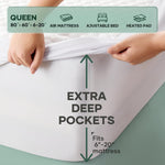 Ohgeni 100% Waterproof Mattress Protector, Queen, Fitted Sheet with Stretchable Pockets, Deep Sleep Noiseless Soft. Breathable Cooling Hypoallergenic Material, Mattresses Cover for Bed