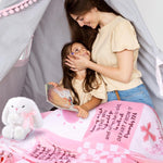 Baptism Gifts for Girl, Christening Gift Set for Baby Girls, Baby Dedication Gift, Includes Bunny Stuffed Animal, First Rosary Beads, Prayer Book, Keepsake Blanket, Catholic Baptism Gift Basket