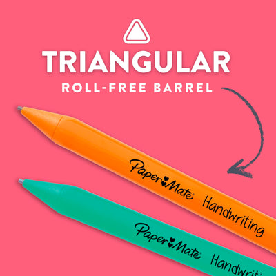 Paper Mate Handwriting Triangular Mechanical Pencil Set with Lead & Eraser Refills, 1.3mm, 8 Count - Back to School, Teacher Supplies, Home, Kids Writing, Fun Barrel Colors