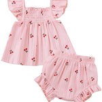 Jecson Infant Girl Outfits Newborn Baby Girl Summer Clothes 12-18 Month Girl Clothes Sleeveless Ruffle Top And Bloomers Shorts Set